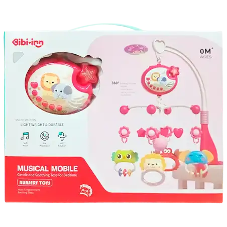 MOVIL PARA CUNA CON MUSICA Y LUZ ROSA