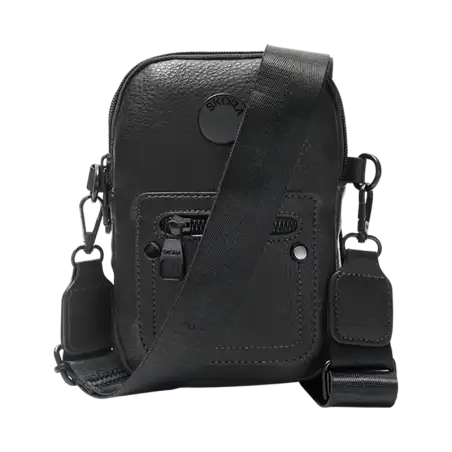 BANDOLERA PORTA CELU DOS CIERRES 19X14X4 NEGRO