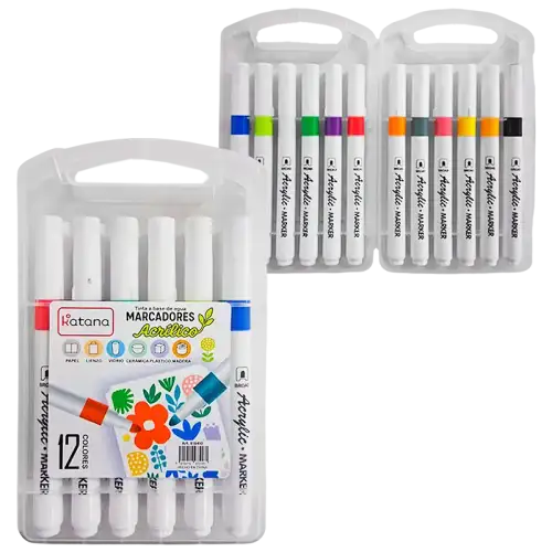 MARCADOR ACRILICO KATANA ESTUCHE X12U