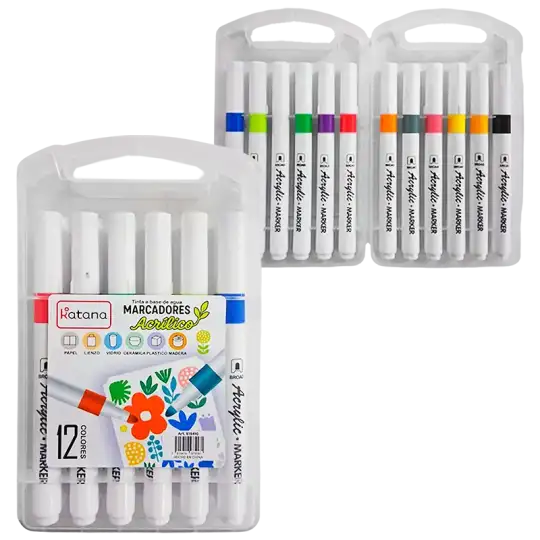 MARCADOR ACRILICO KATANA ESTUCHE X12U
