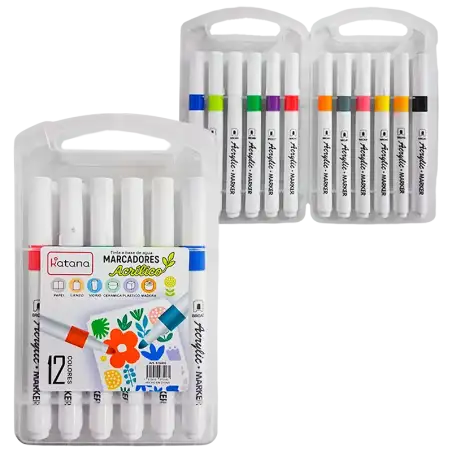 MARCADOR ACRILICO KATANA ESTUCHE X12U