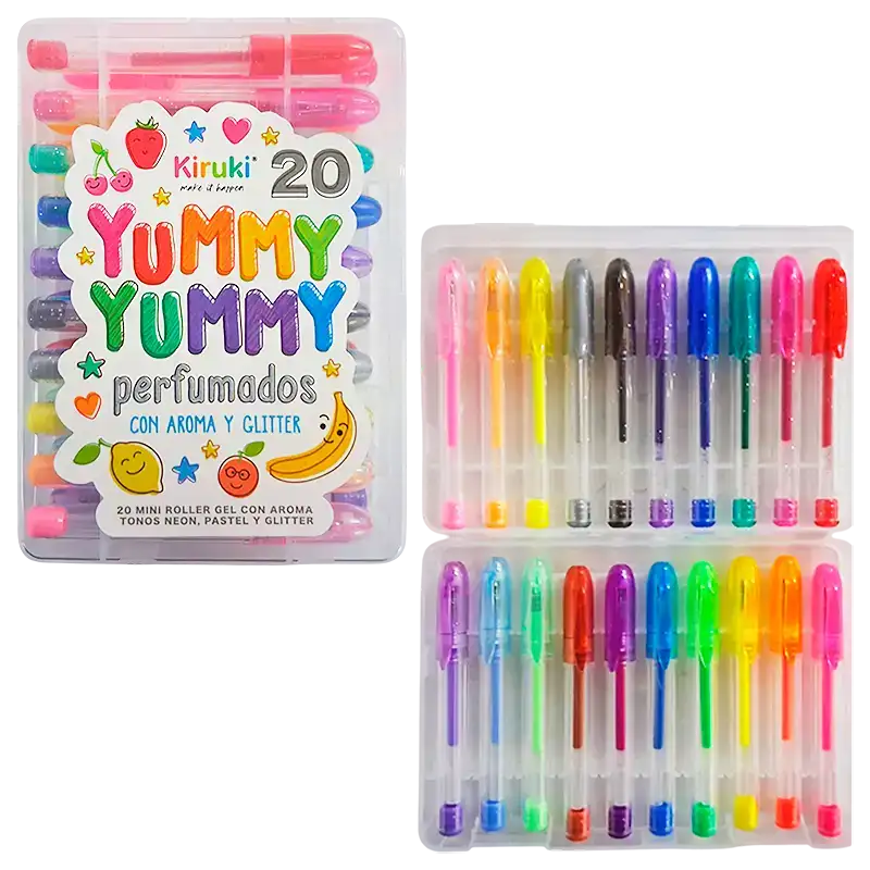 MINI ROLLERS KIRUKI TINTA GEL PERFUMADOS X20U