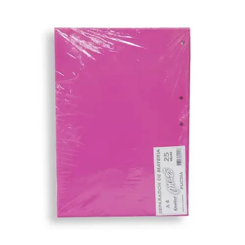 SEPARADOR DE CARTULINA A4 FUCSIA MIL28