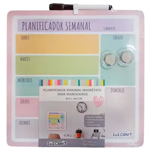 PIZARRA PLANIFICADOR IBICRAFT MAGN 30X30 SEMANAL