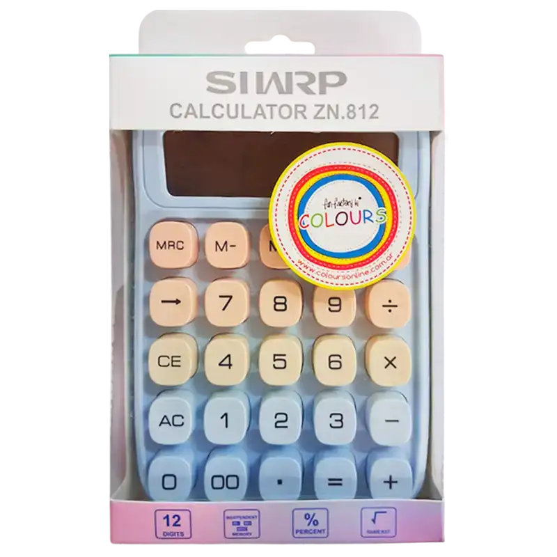 CALCULADORA VERTICAL PASTEL SOLAR Y PILA