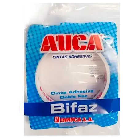CINTA AUCA DOBLE FAZ TRANSPARENTE 12X10MT