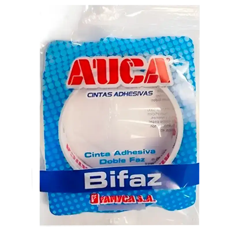 CINTA AUCA DOBLE FAZ TRANSPARENTE 12X10MT