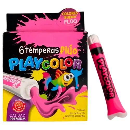 TEMPERA PLAYCOLOR POMO SURT FLUO 8CC EST X6