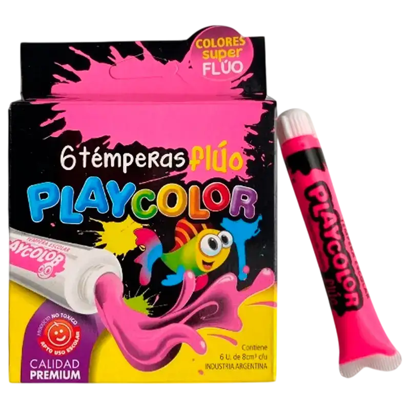 TEMPERA PLAYCOLOR POMO SURT FLUO 8CC EST X6