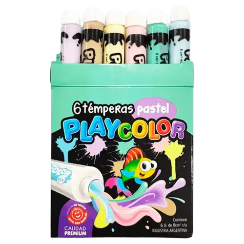 TEMPERA PLAYCOLOR POMO PASTEL 8CC EST X6 SURT