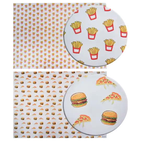 CARTULINA FANTASIA PIZZA Y HAMBURGUESAS