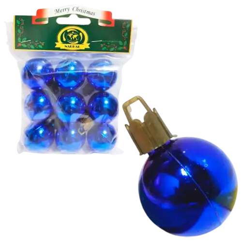 GLOBO BRILLANTE AZUL 30MM X9