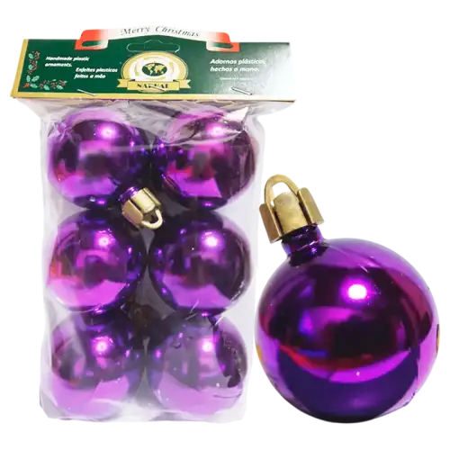 GLOBO BRILLANTE VIOLETA 50MM X6