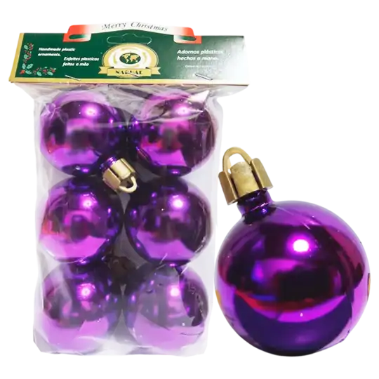GLOBO BRILLANTE VIOLETA 50MM X6