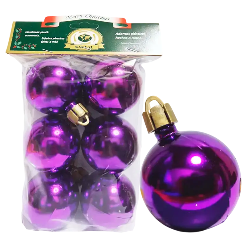 GLOBO BRILLANTE VIOLETA 50MM X6