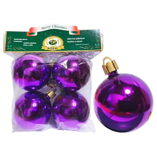 GLOBO BRILLANTE VIOLETA 60MM X4