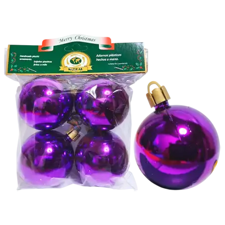 GLOBO BRILLANTE VIOLETA 60MM X4