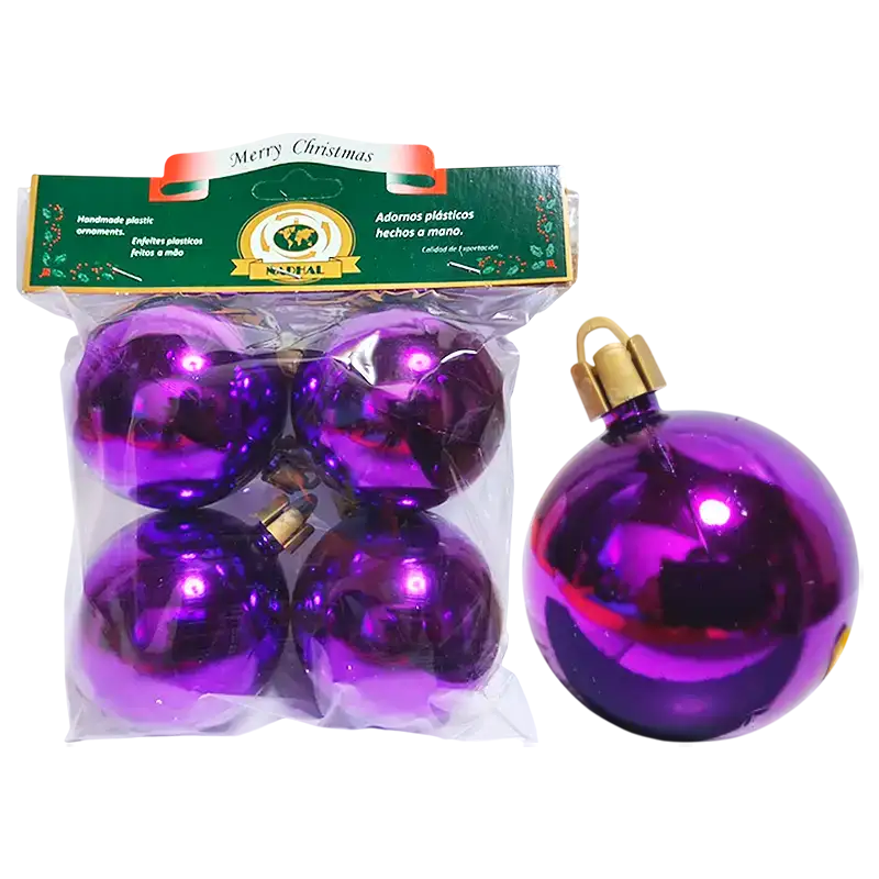 GLOBO BRILLANTE VIOLETA 60MM X4