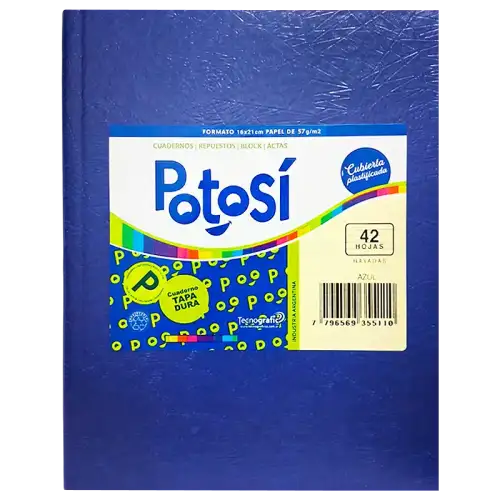 CUADERNO T/D 42H AZUL POTOSI