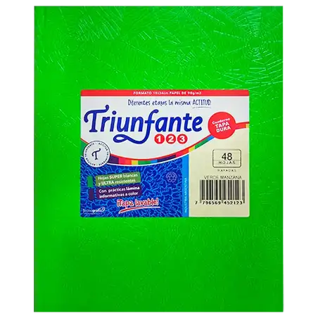 CUADERNO 123 T/D 48H VERDE MZA TRIUNFANTE