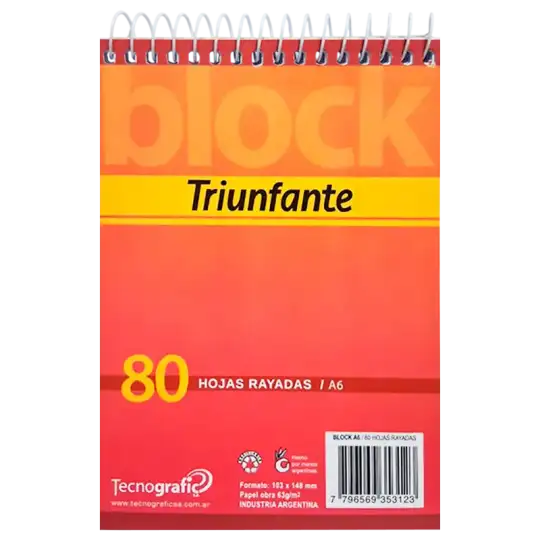 BLOCK A6 C/ ESPIRAL 80H Ray TRIUNFANTE