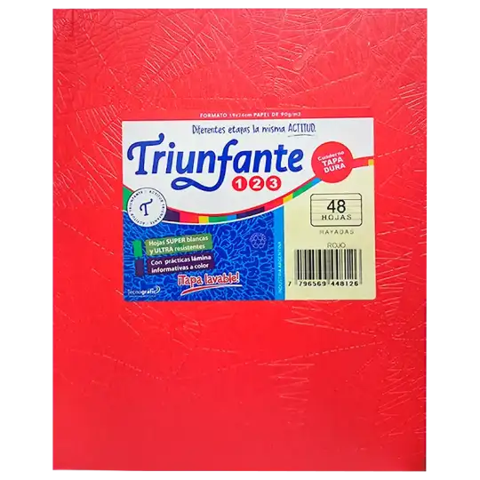 CUADERNO 123 T/D 48H Rojo TRIUNFANTE