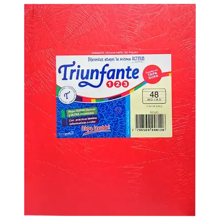 CUADERNO 123 T/D 48H Rojo TRIUNFANTE