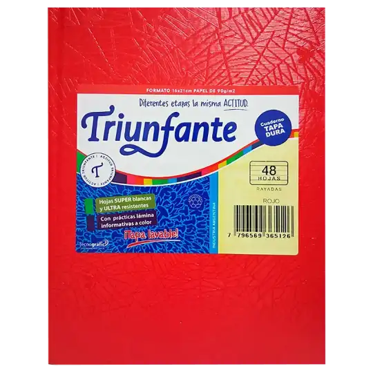 CUADERNO T/D 48H ROJO TRIUNFANTE