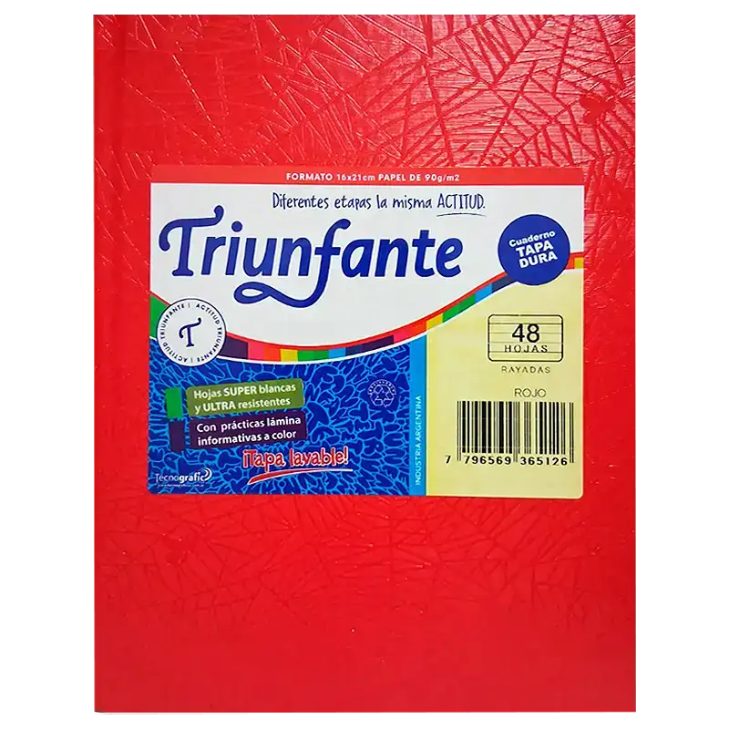CUADERNO T/D 48H ROJO TRIUNFANTE