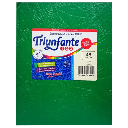 CUADERNO 123 T/D 48H Verde TRIUNFANTE