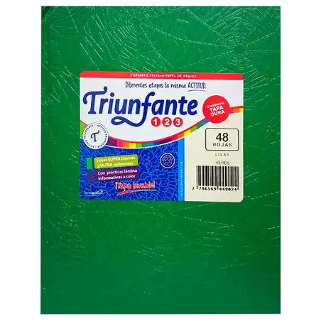 CUADERNO 123 T/D 48H Verde TRIUNFANTE