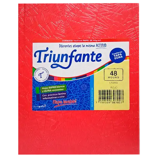 CUADERNO T/D 48H Rojo TRIUNFANTE