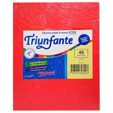 CUADERNO T/D 48H Rojo TRIUNFANTE