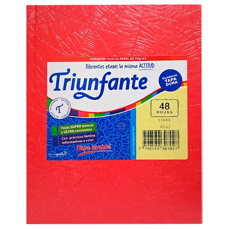CUADERNO T/D 48H Rojo TRIUNFANTE