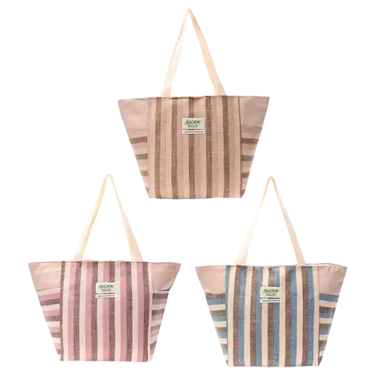 BOLSO PLAYERO SUMMER EDIT RAYADO C/BOLSILLO LATER.