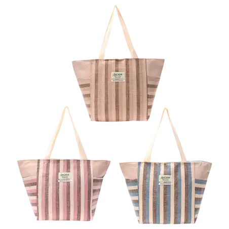 BOLSO PLAYERO SUMMER EDIT RAYADO C/BOLSILLO LATER.