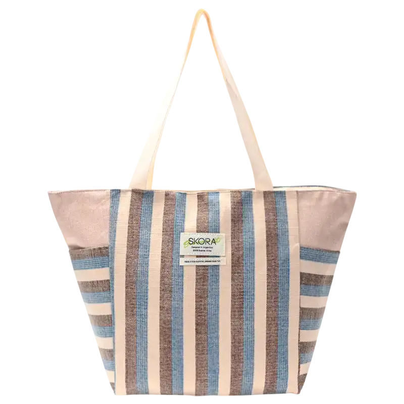 BOLSO PLAYERO SUMMER EDIT RAYADO C/BOLSILLO LATER.