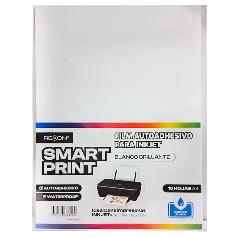 FILM ADHES INKJET BLANCO BRILL. A4X10H REXON