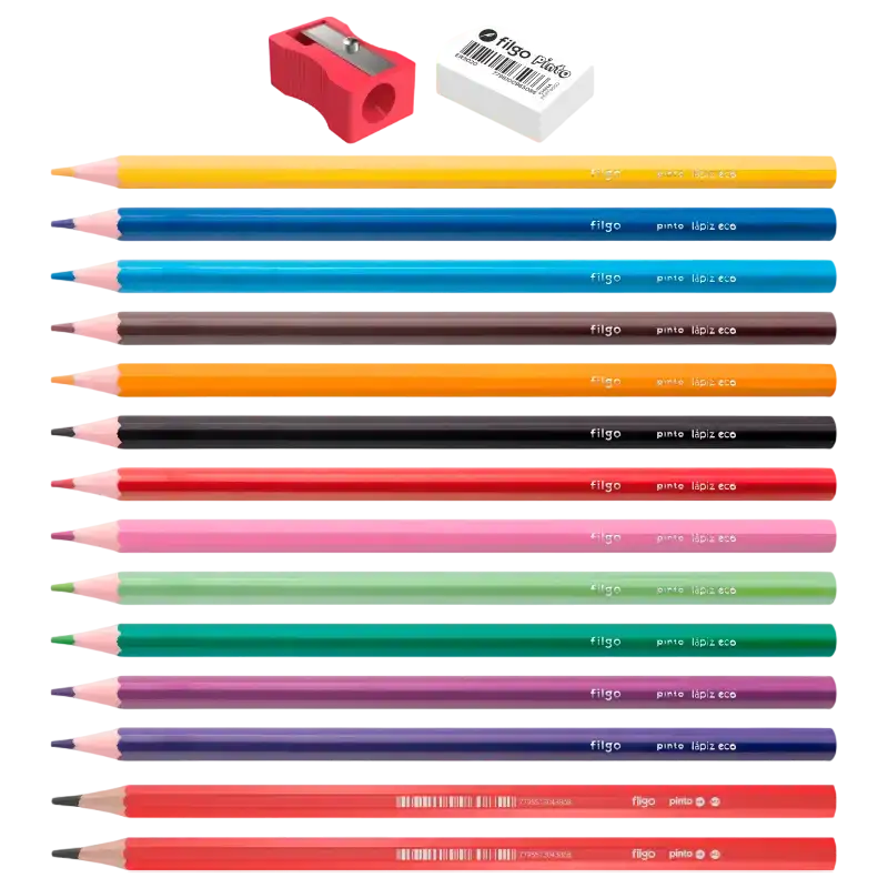 LAPICES DE COLORES PINTO X12+2HB GAMER FILGO