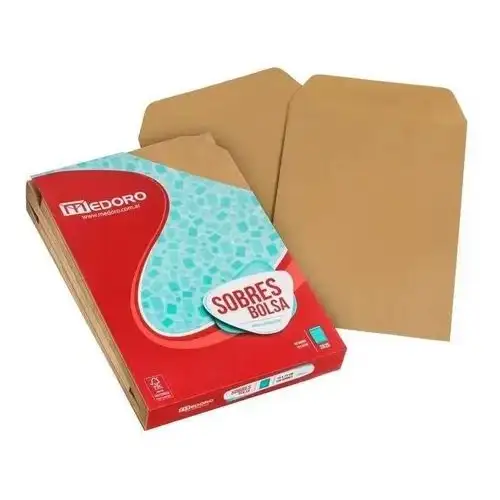 SOBRE PAPEL MADERA 80GR 13X25.5 X100U