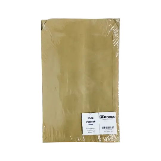 SOBRE PAPEL MADERA 80GR A4 22.9X32.4 X100U