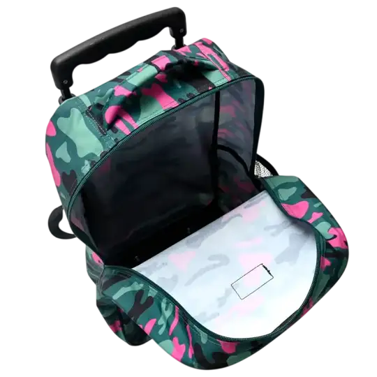 MOCHILA CARRO GOODPANT CAMUFLADO FUCSIA 17PULG."