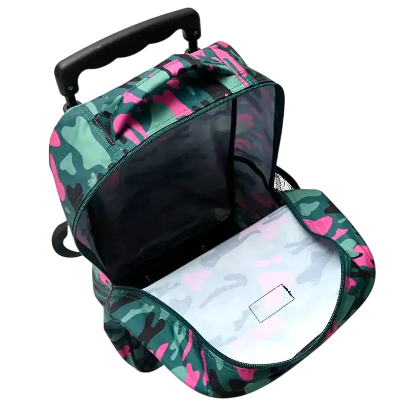 MOCHILA CARRO GOODPANT CAMUFLADO FUCSIA 17PULG."